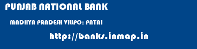 PUNJAB NATIONAL BANK  MADHYA PRADESH VILLPO: PATAI    banks information 